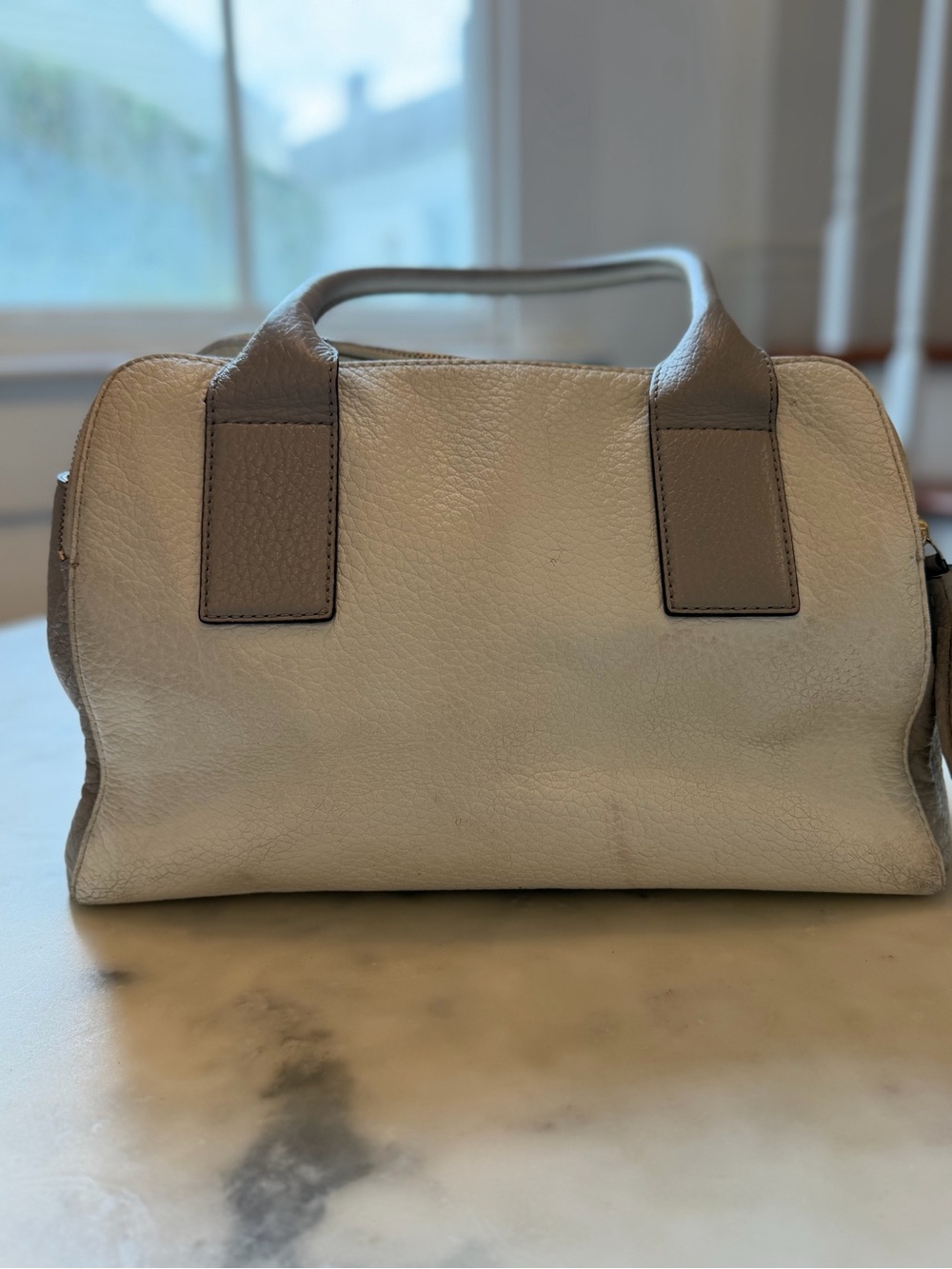 kate spade Cream and Taupe Leather Satchel with Tassel - Picture 8 of 16